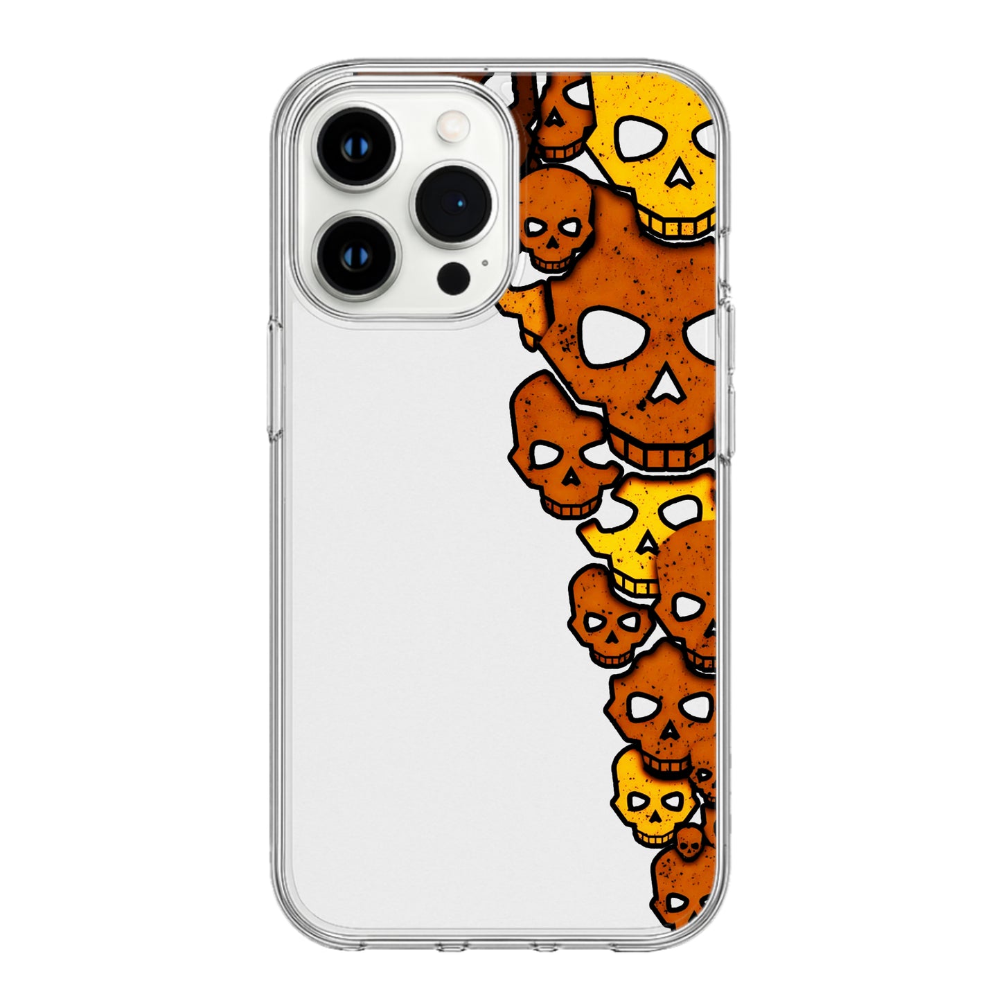 Fiery Skull Stack Clear Phone Case
