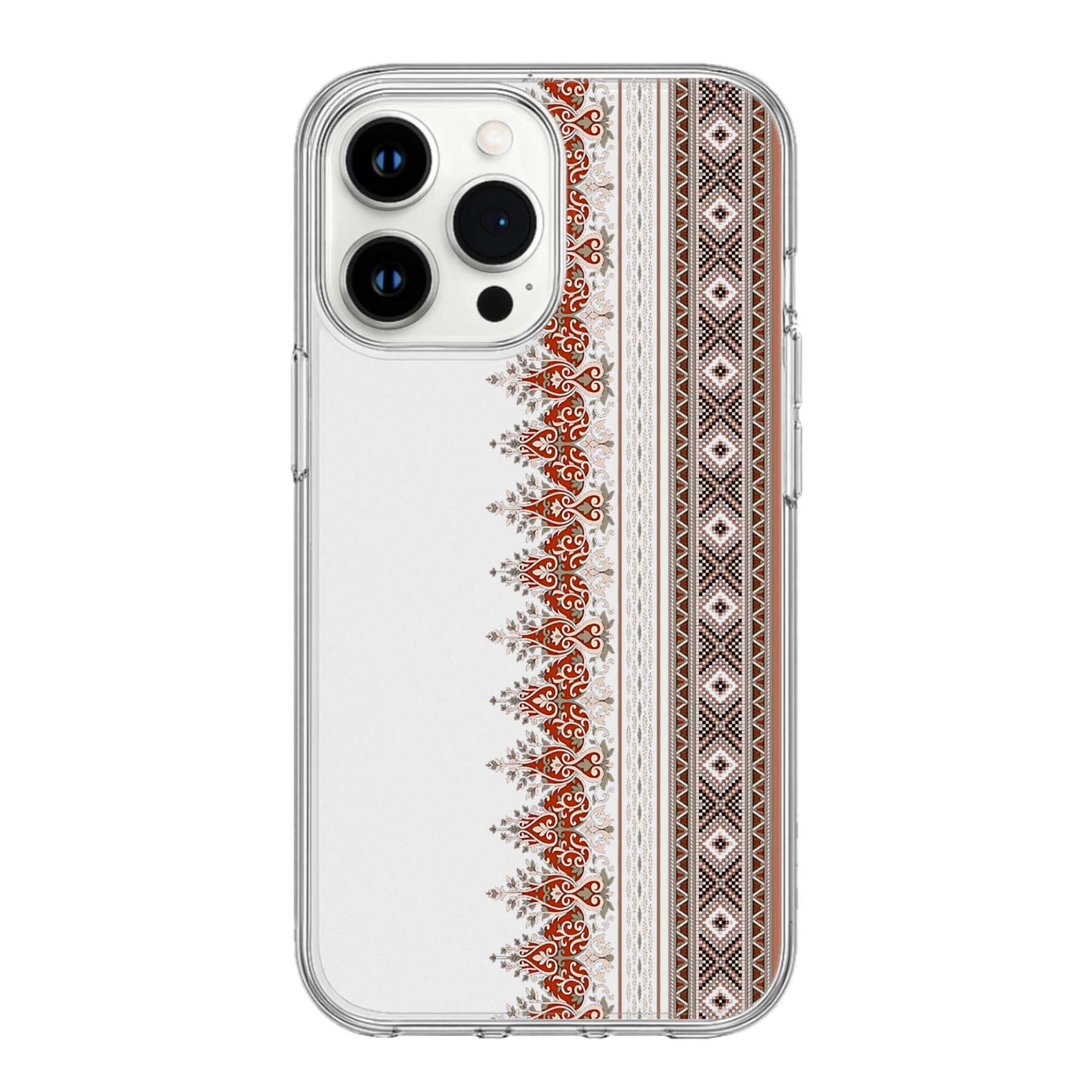 Rust Heritage Tapestry Clear Phone Case