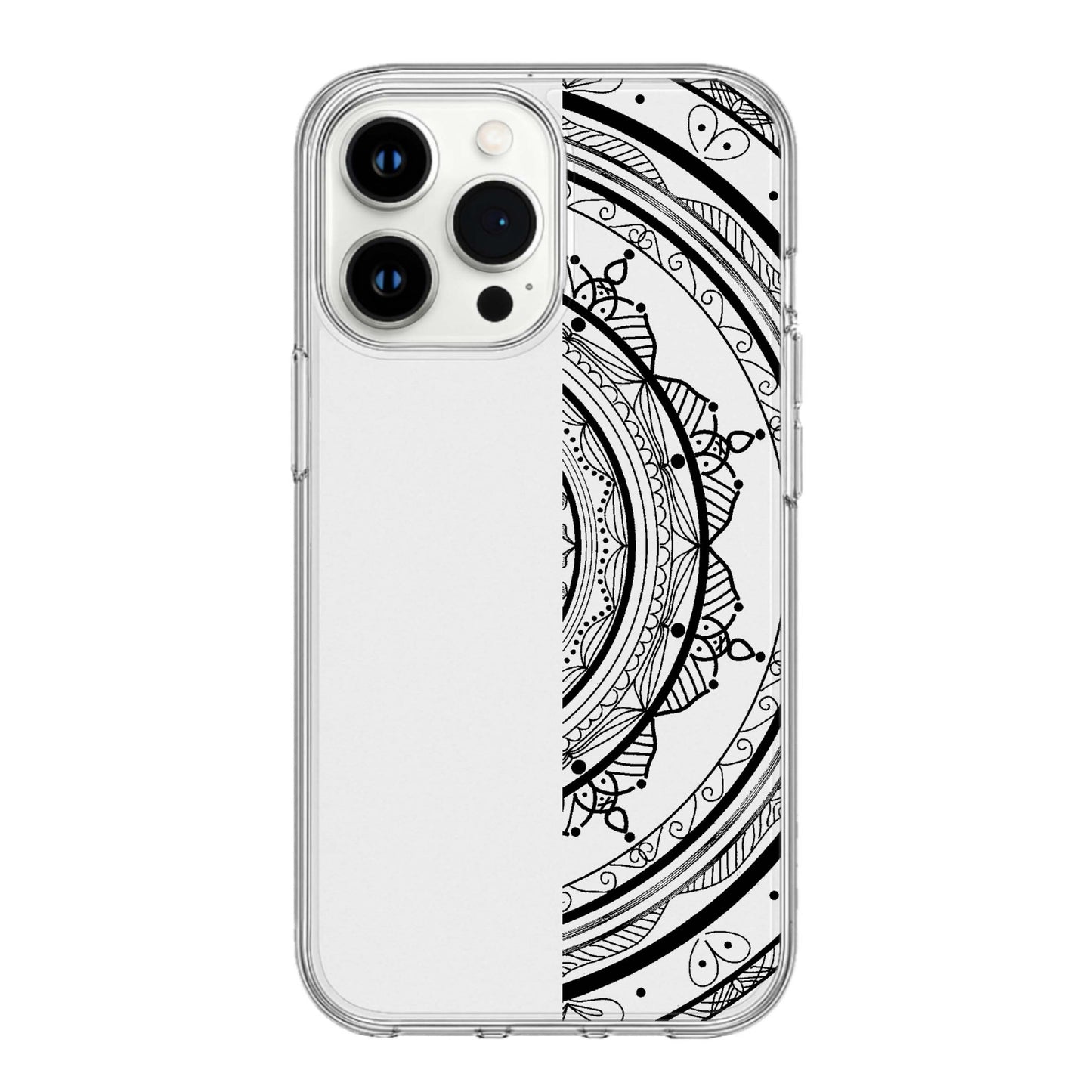 Half Mandala Zen Clear Phone Case