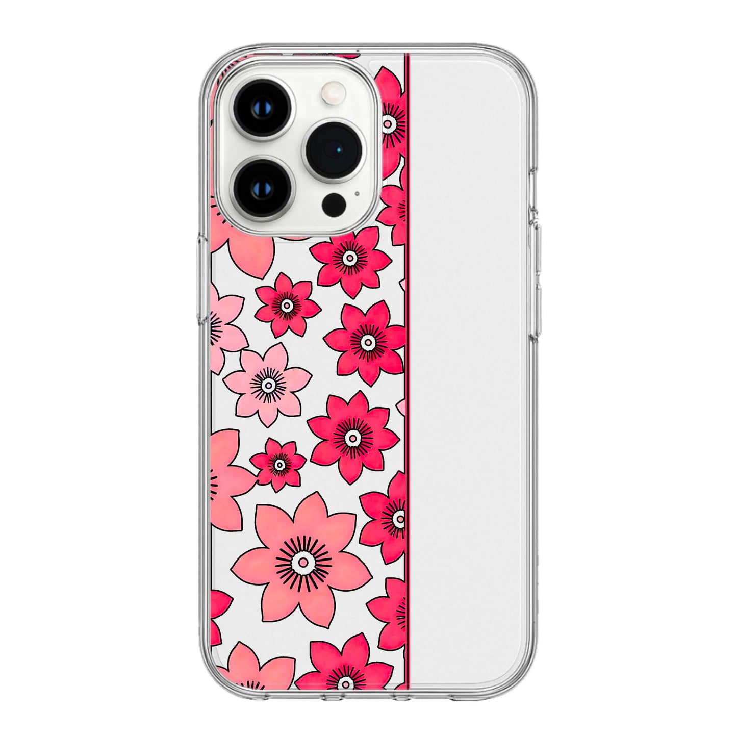 Blush Bloom Stripe Clear Phone Case
