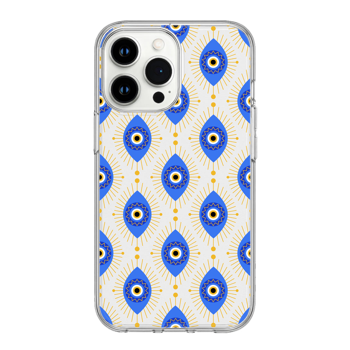 Elegant Blue Evil Eye Clear Phone Case | Protective & Stylish Pattern