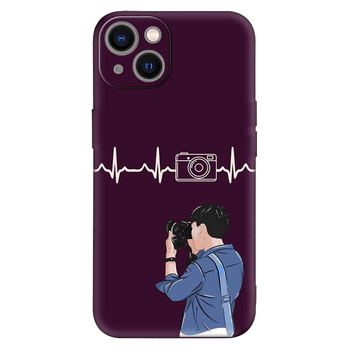 Photographer-Themed Phone Case – Camera & Heartbeat Design