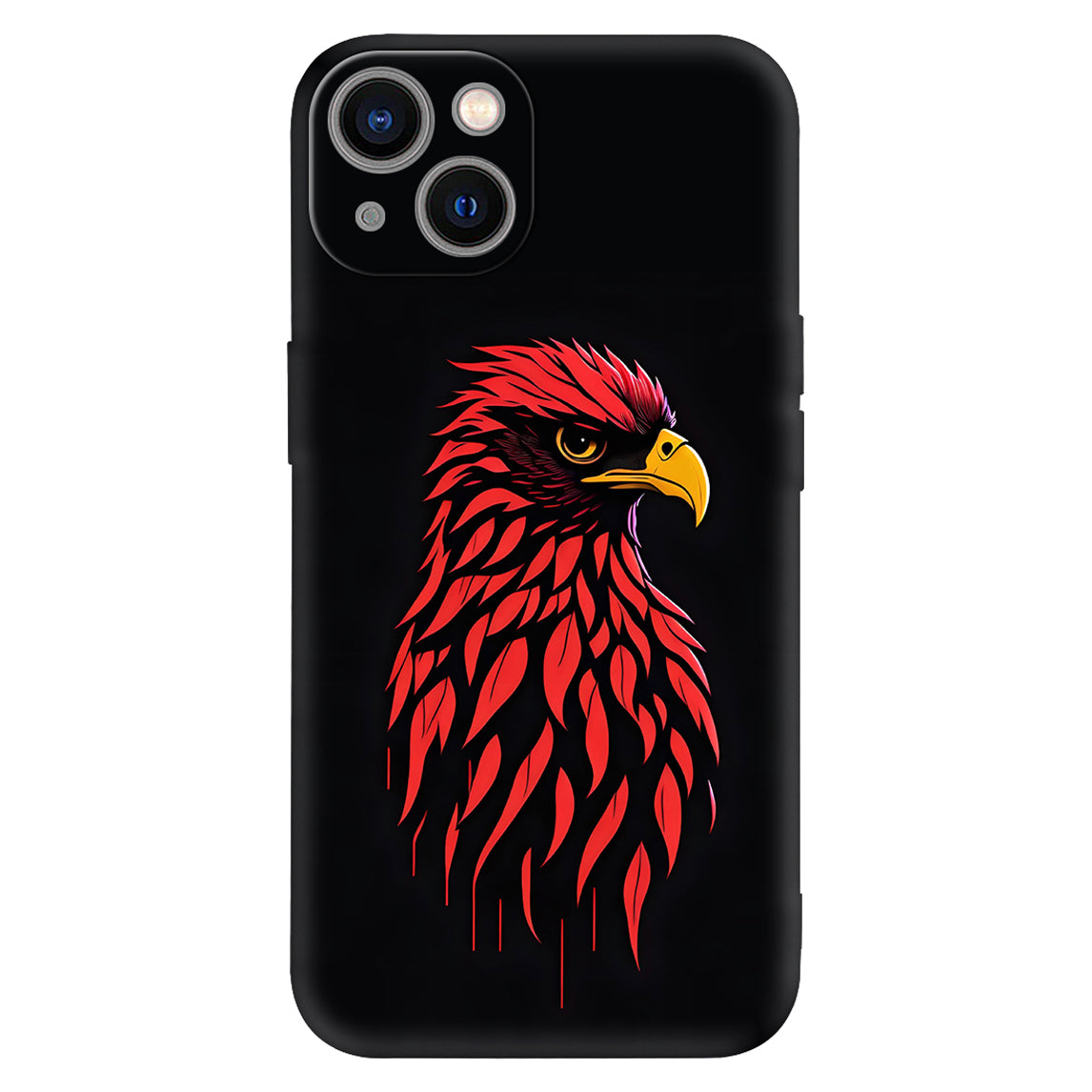 Fierce Crimson Eagle: Bold Black Artistic Case