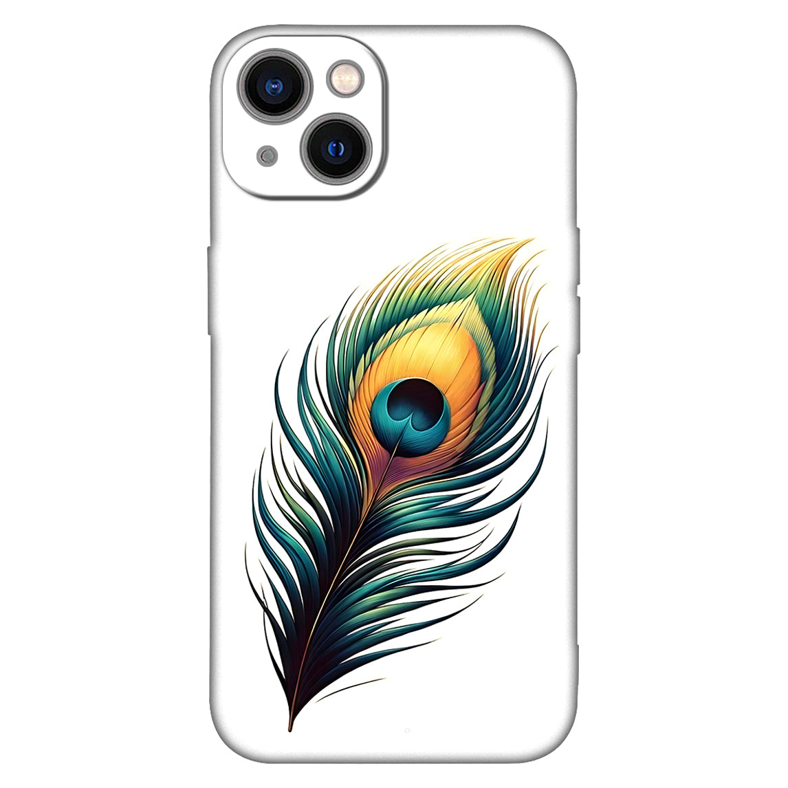 Ethereal Grace: Peacock Feather Elegance Case