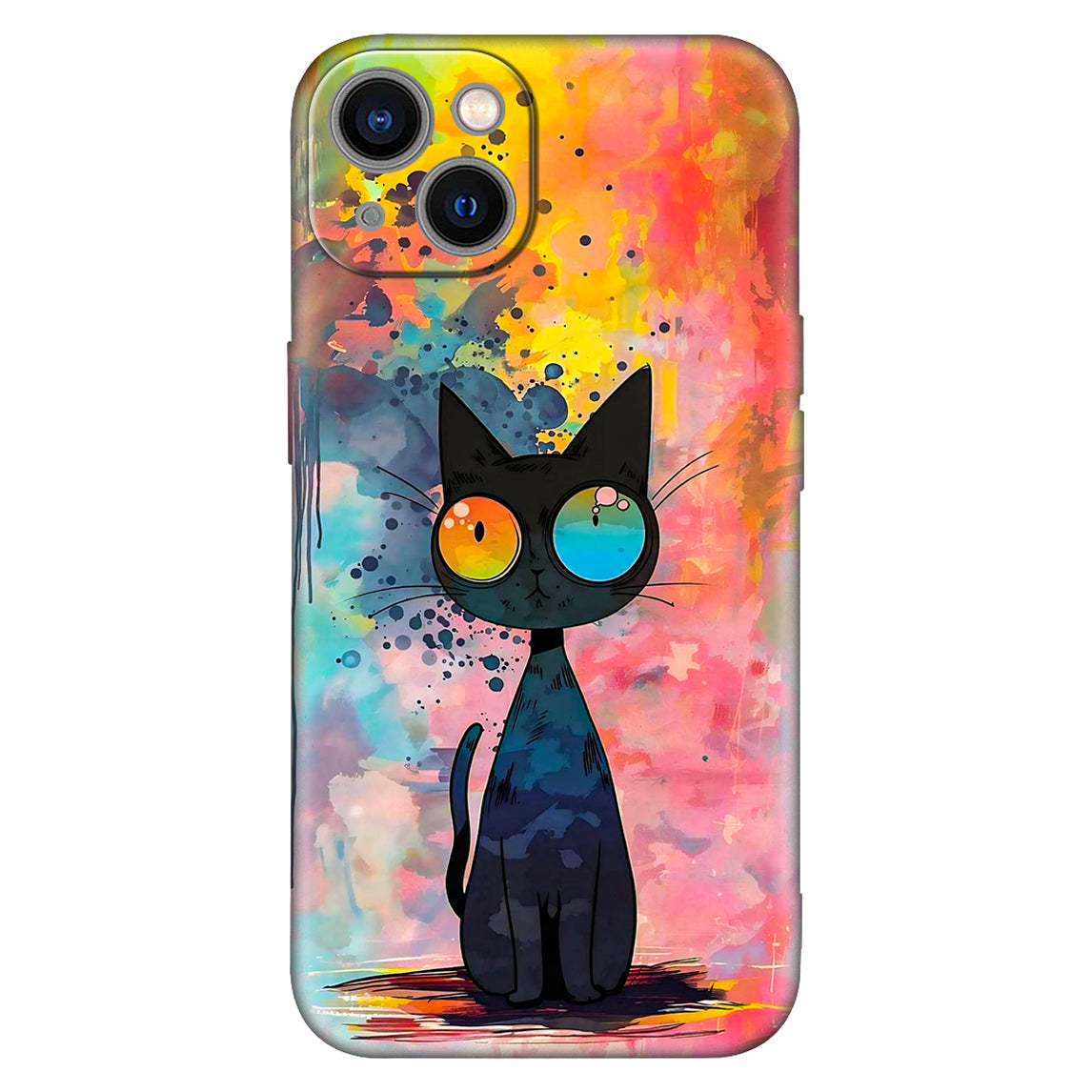 Colorful Cat Design Mobile Cover
