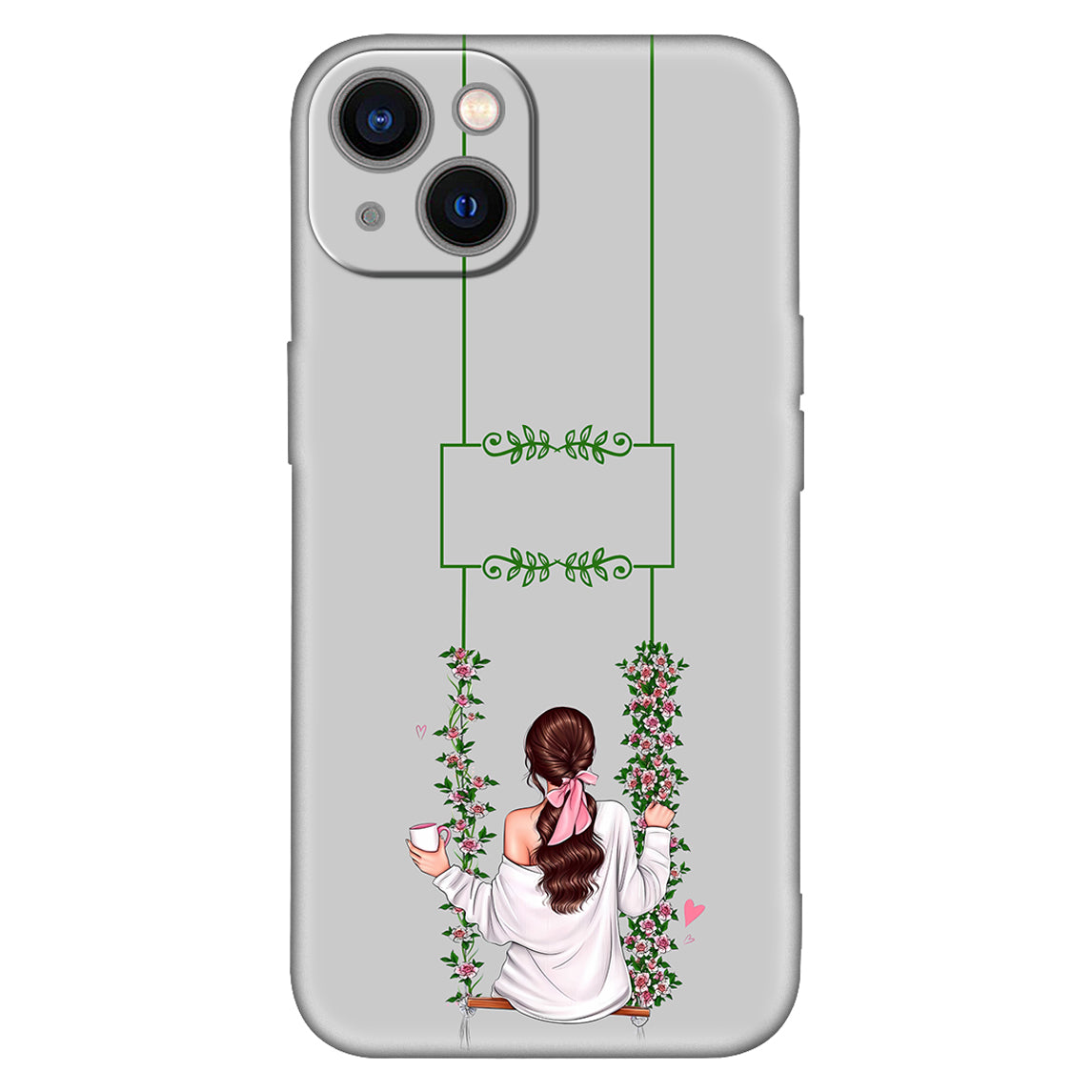 Elegant Girl on Swing Phone Case – Dreamy Lavender Aesthetic