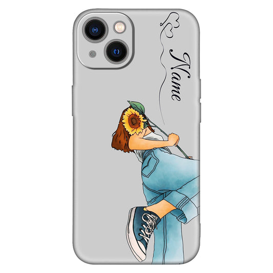 Aesthetic Sunflower Girl Phone Case – Artistic & Trendy