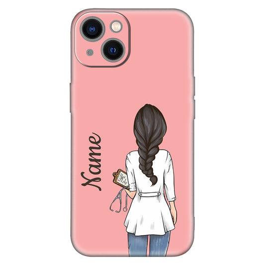 Stylish Female Doctor Phone Case – Back View Design