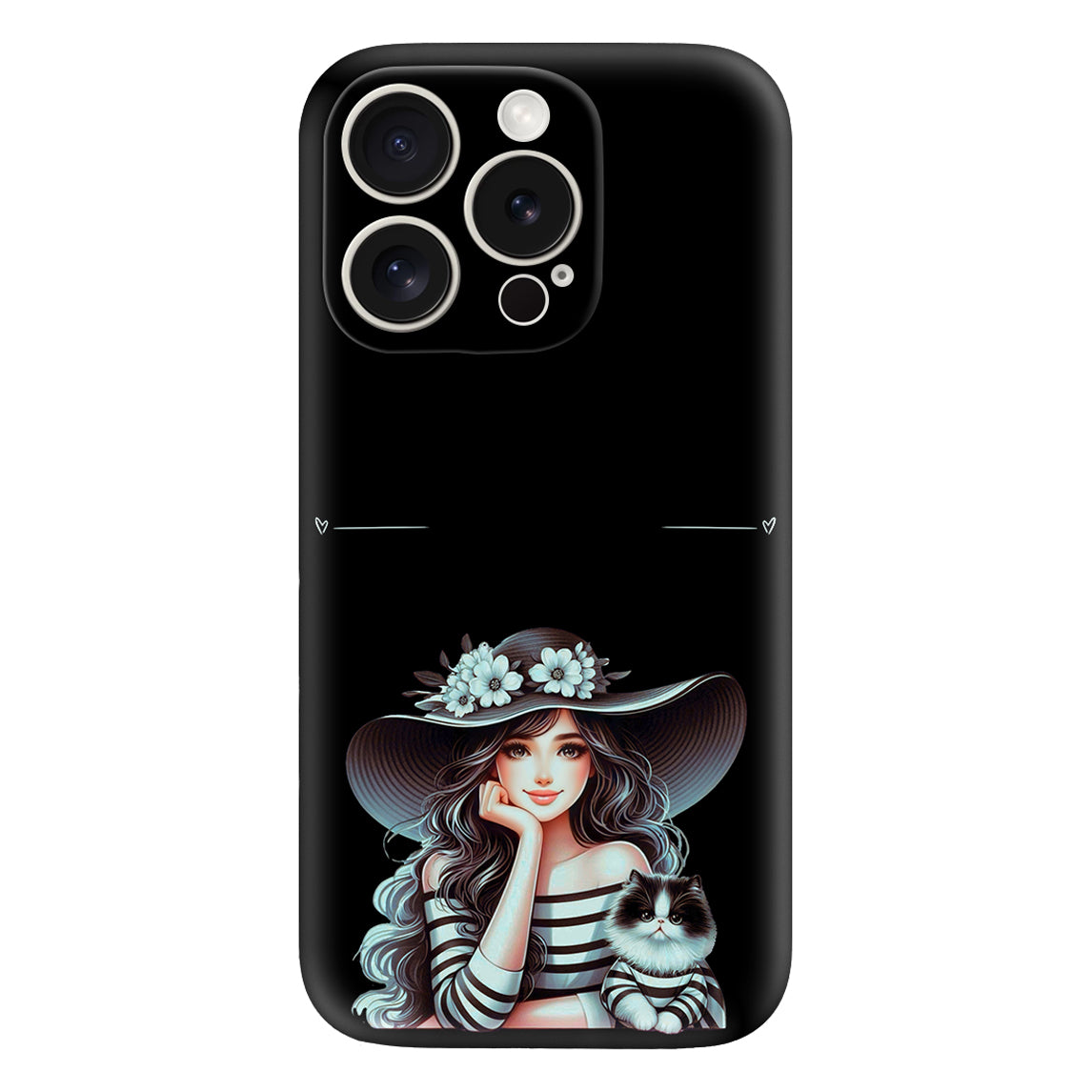 Chic Girl & Cat Phone Case – Elegant & Stylish
