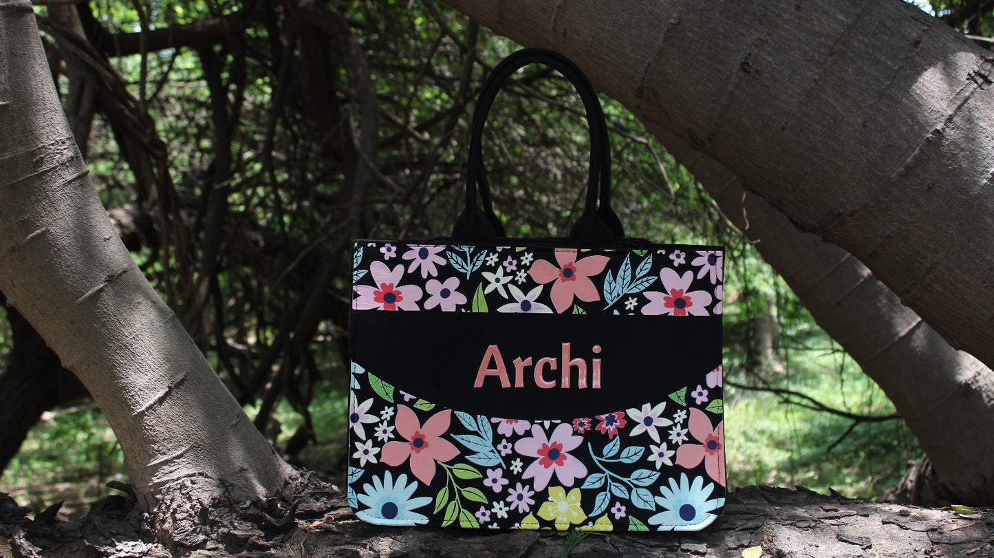 Customized embossed Flora Tote bag
