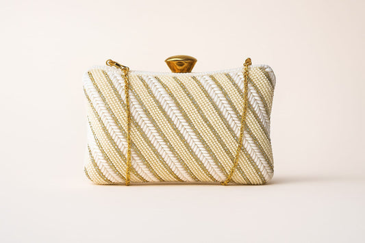 All-Pearl Scalloped Box Clutch