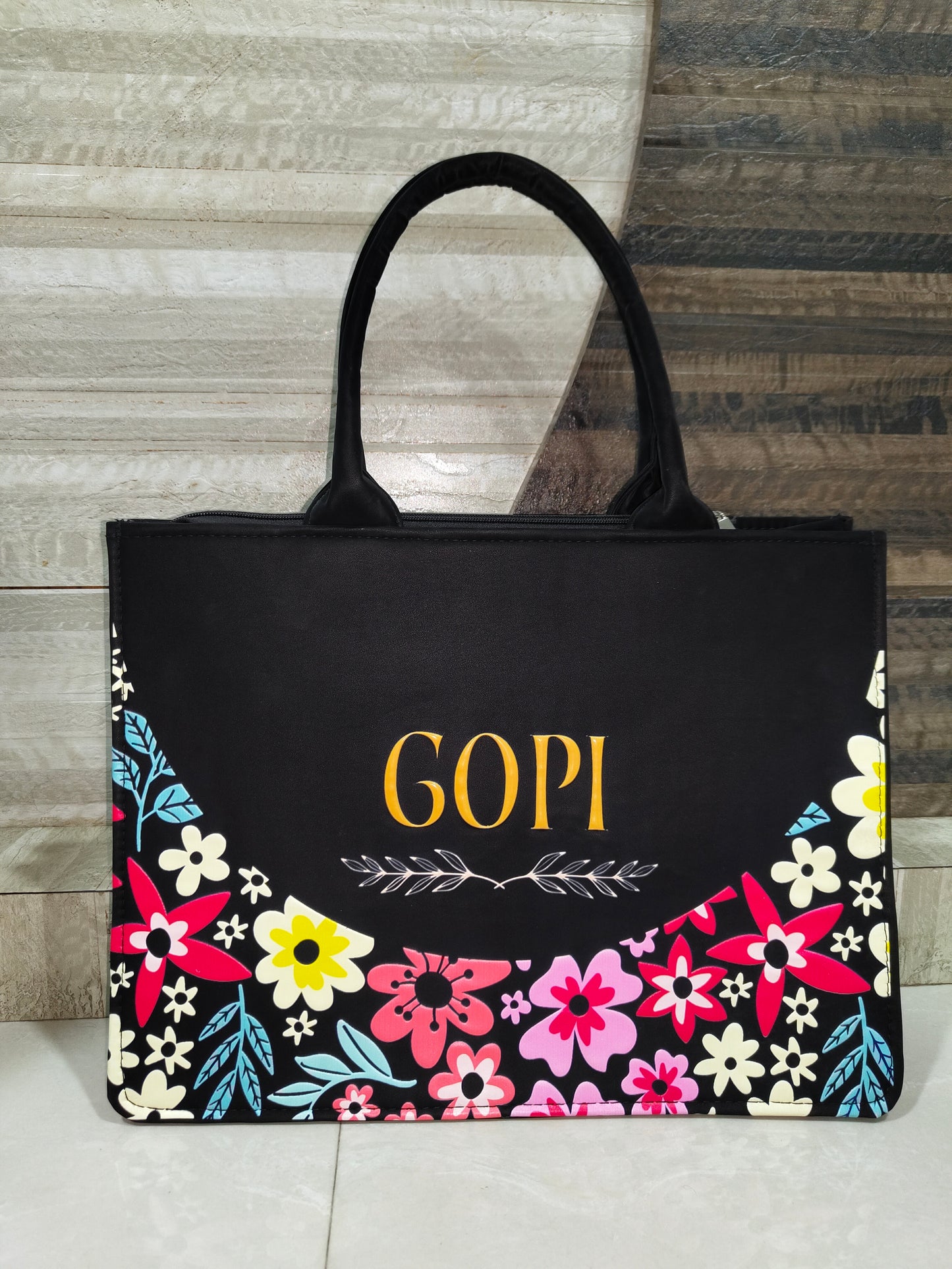 Customized embossed Flora Tote bag