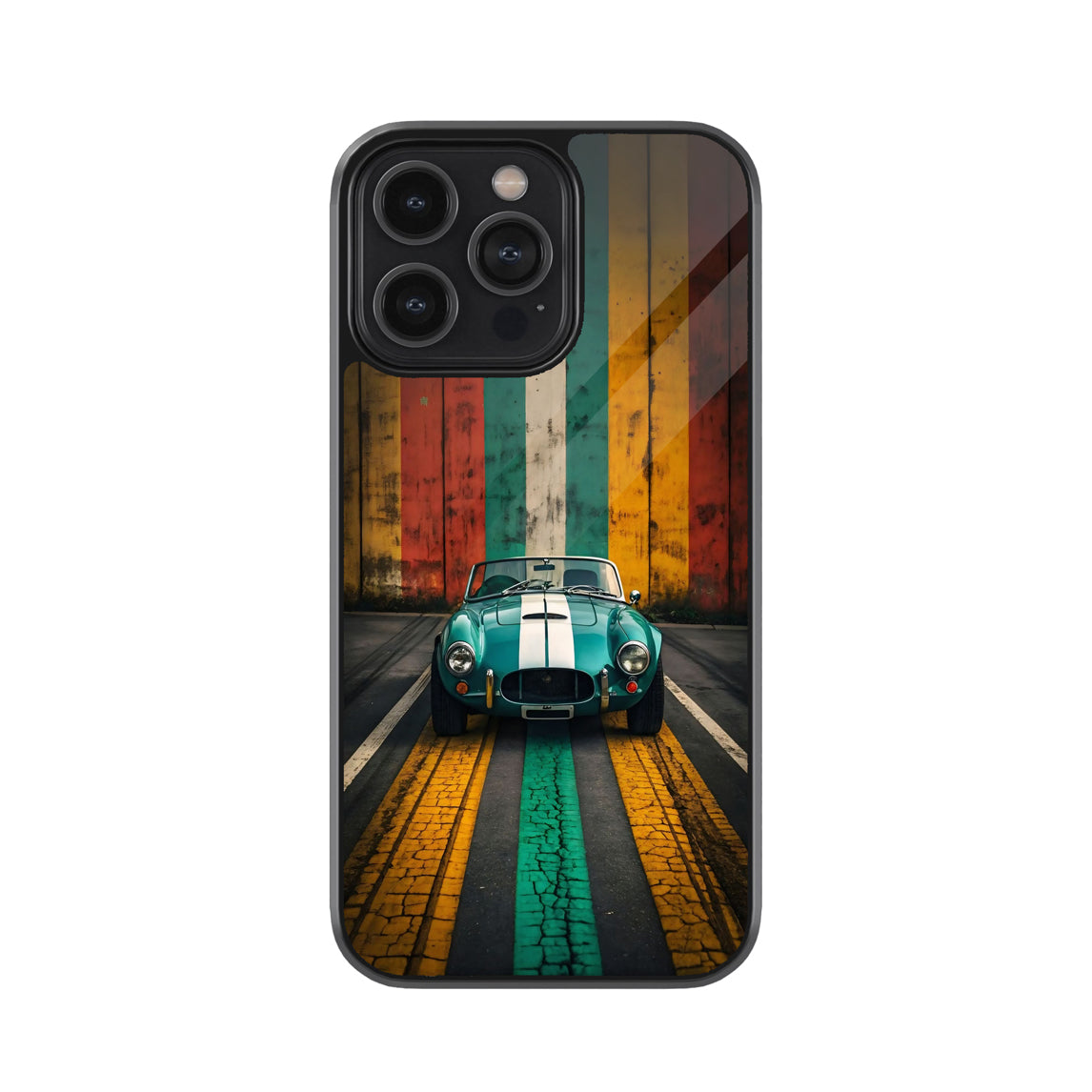 Vintage Car Stripes Metal Mobile Cover