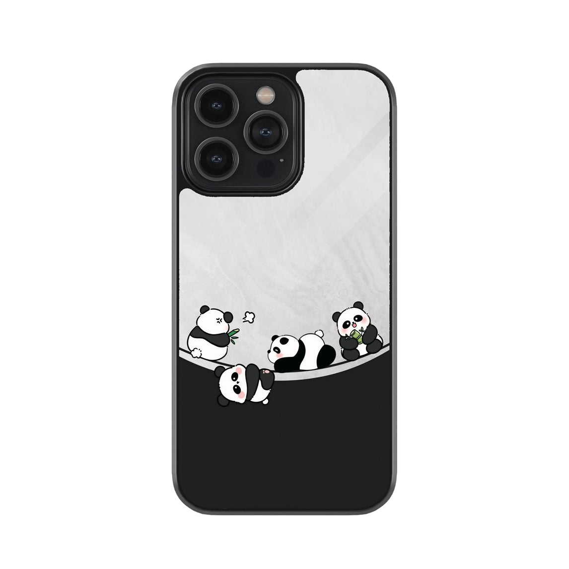 Cute Panda Metal Mobile Cover