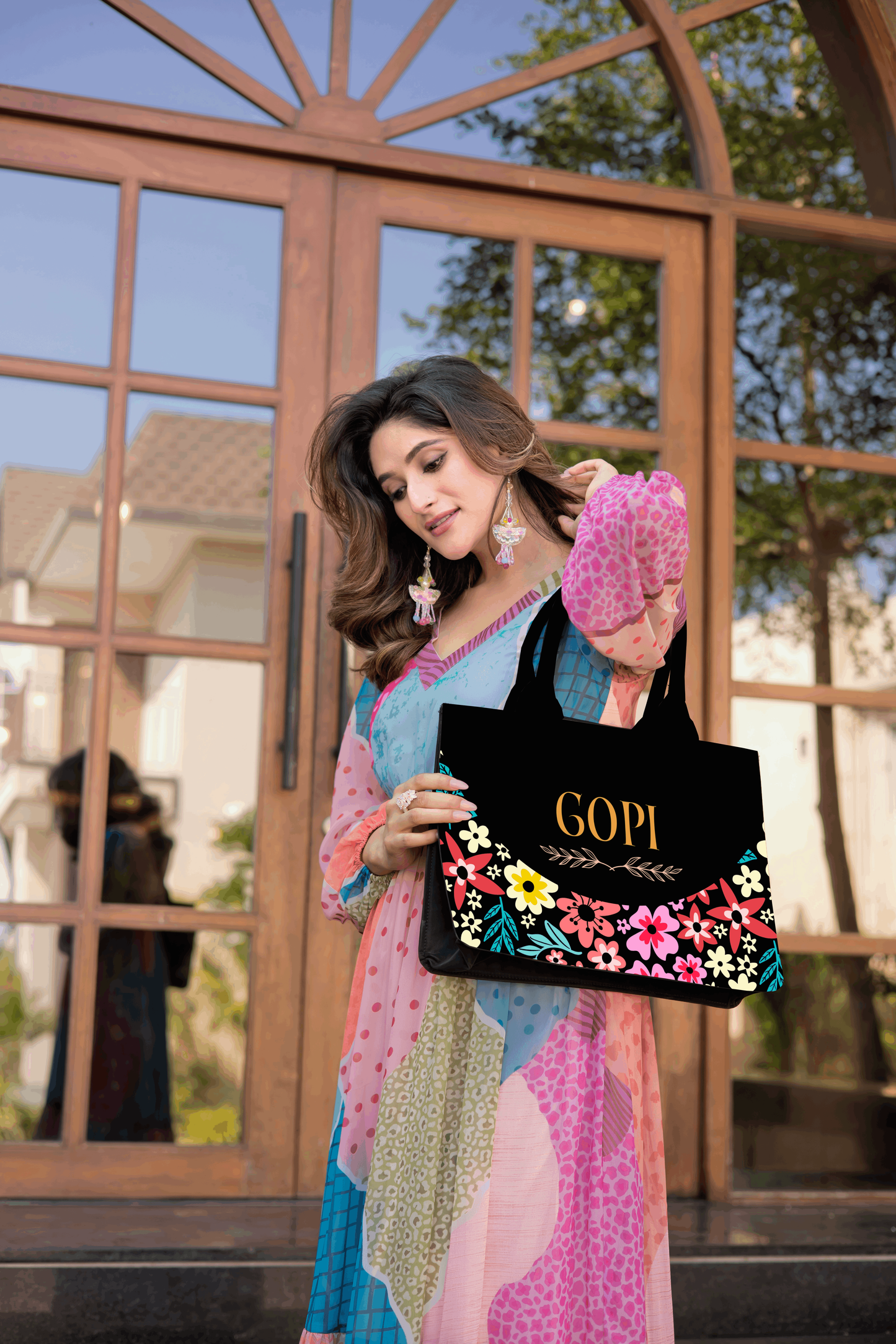 Customized embossed Flora Tote bag