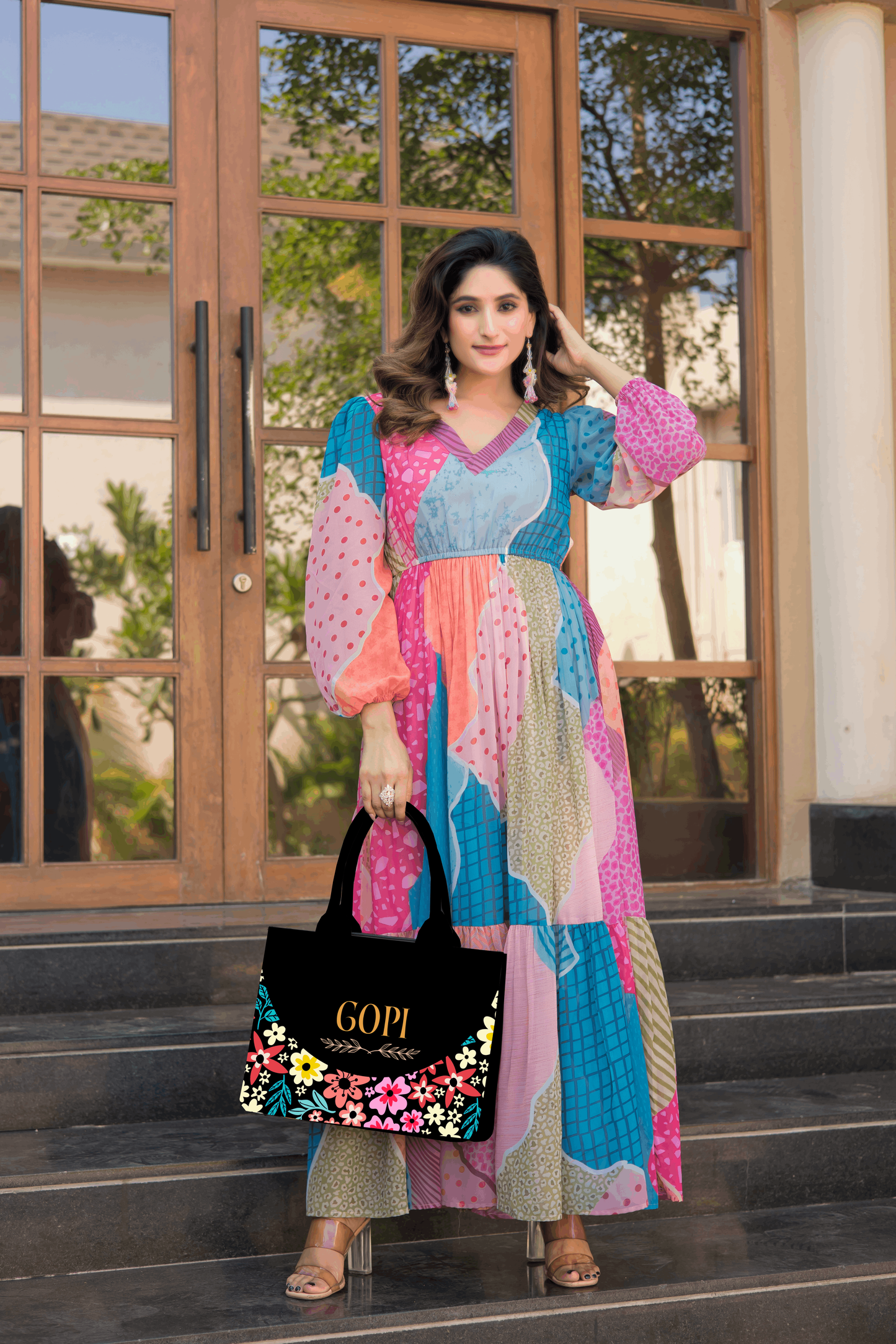 Customized embossed Flora Tote bag