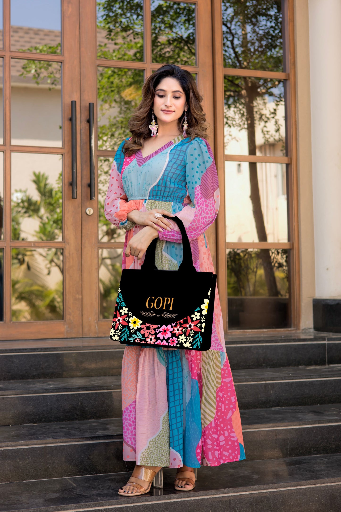 Customized embossed Flora Tote bag