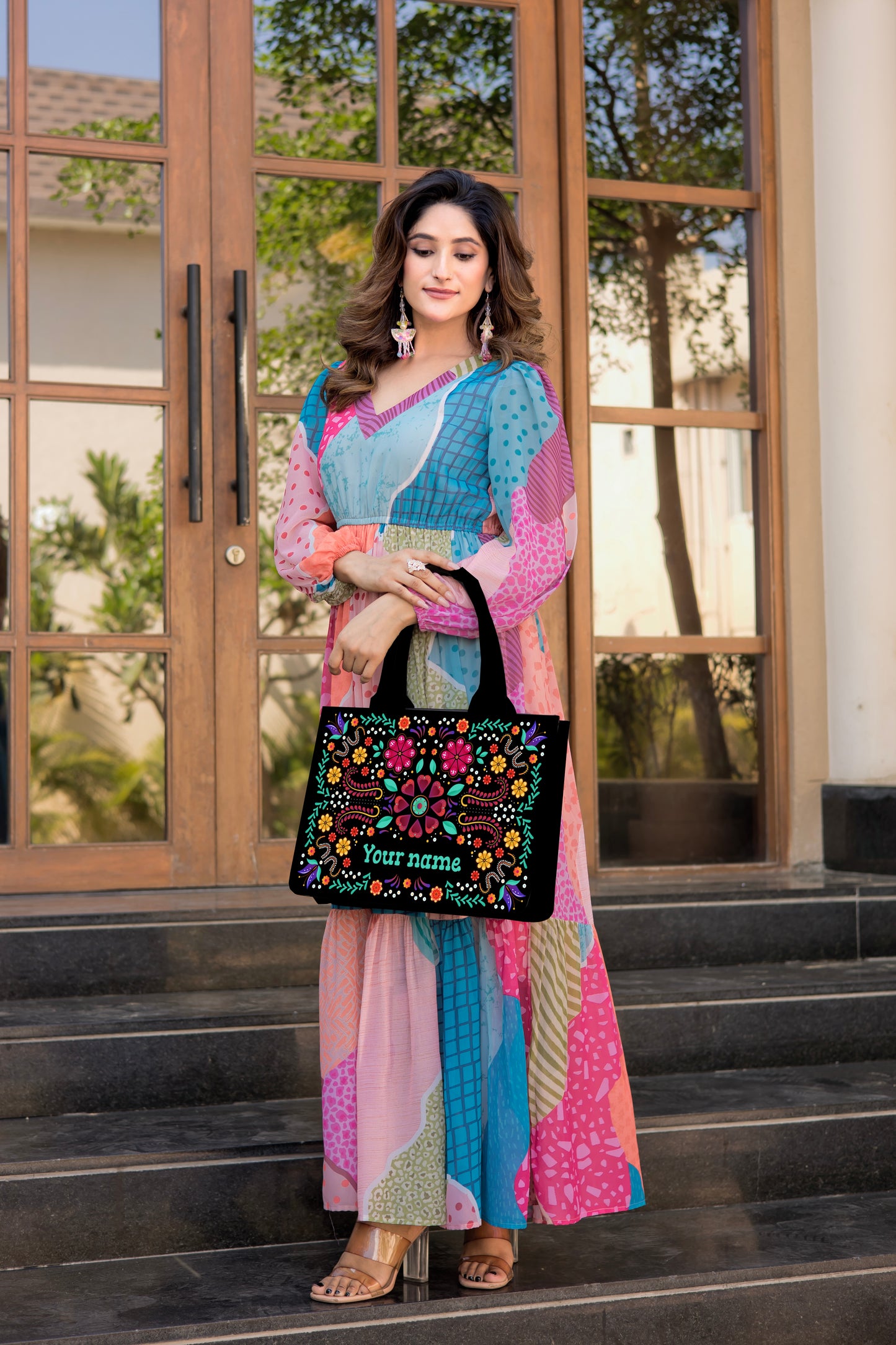Floral Fiesta Custom Tote Bag
