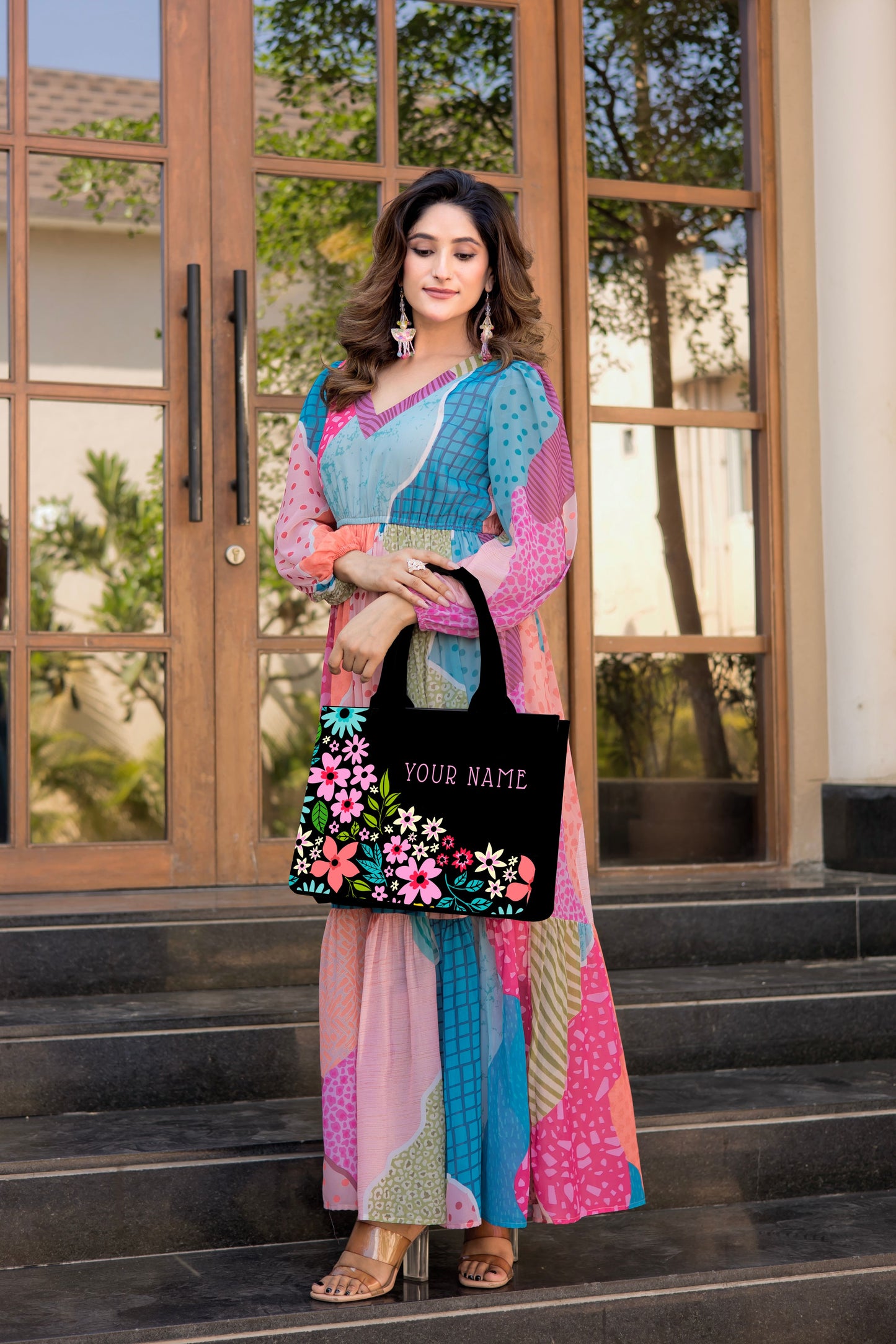 Customized embossed Flora Tote bag
