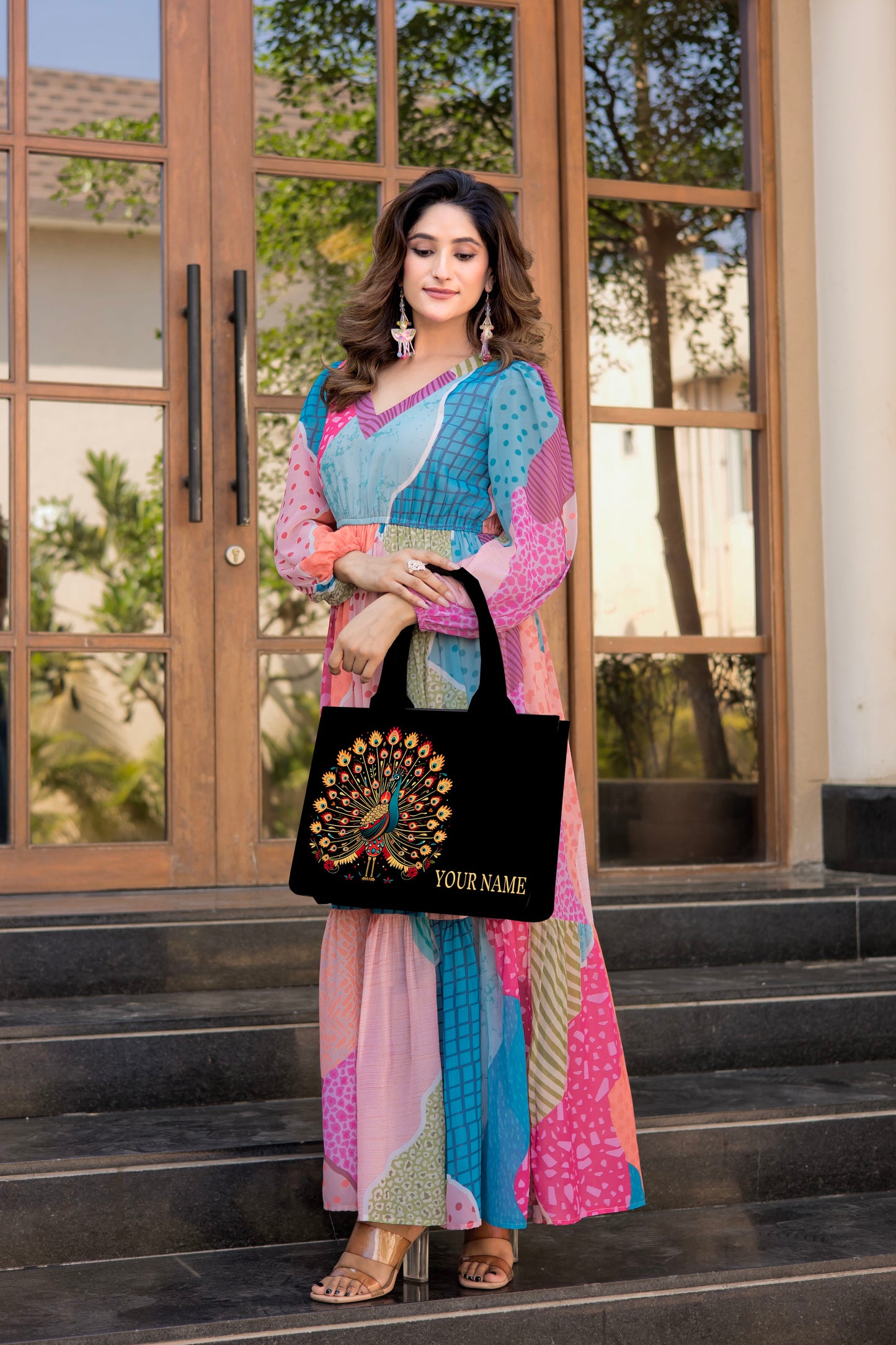 Customized Royal Elegance Peacock customized Tote