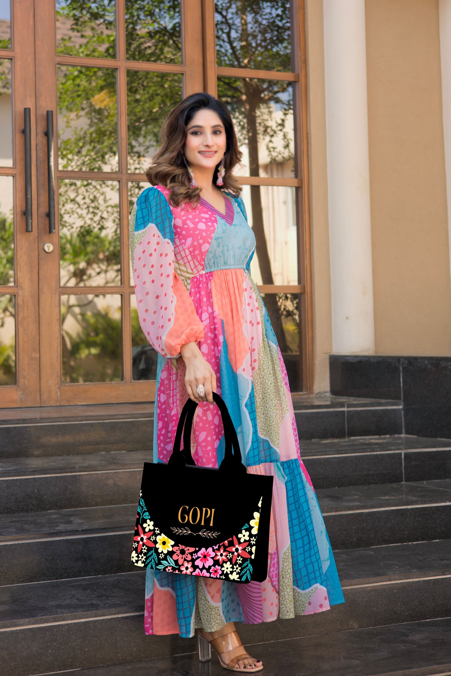 Customized embossed Flora Tote bag