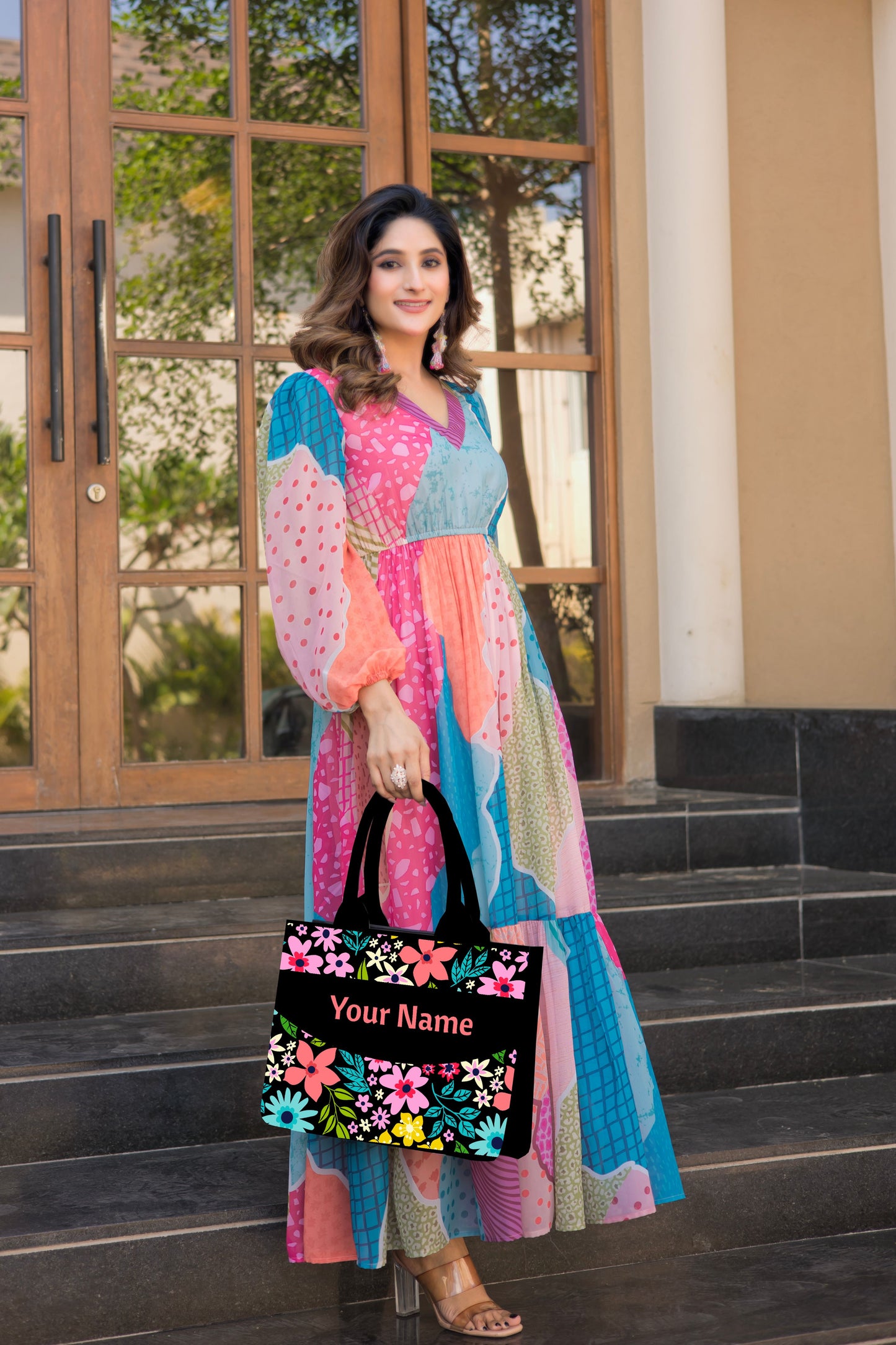 Customized embossed Flora Tote bag