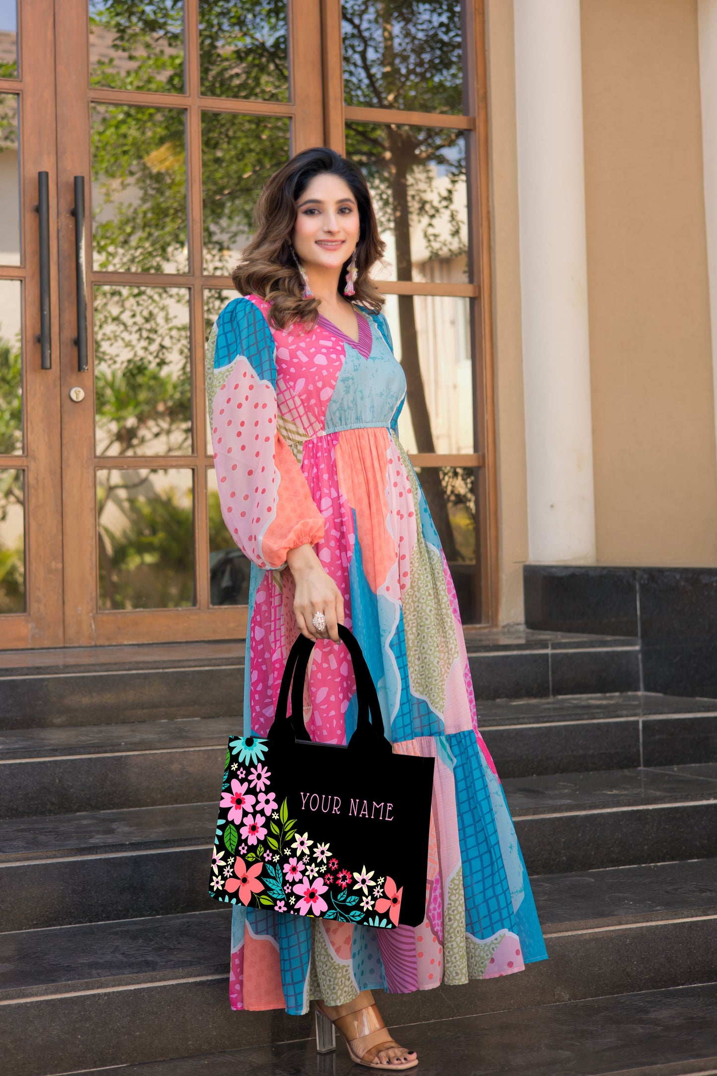 Customized embossed Flora Tote bag