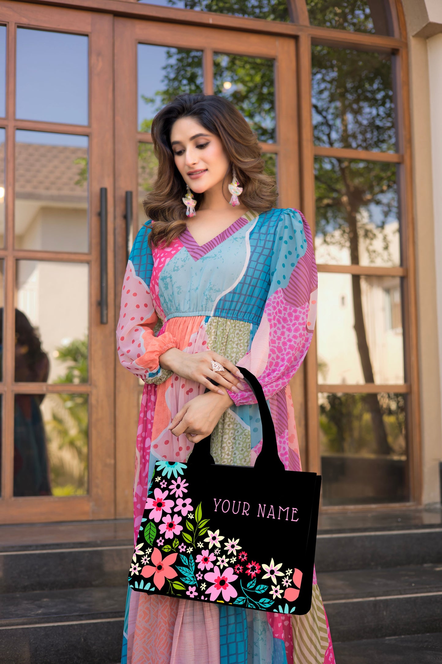 Customized embossed Flora Tote bag