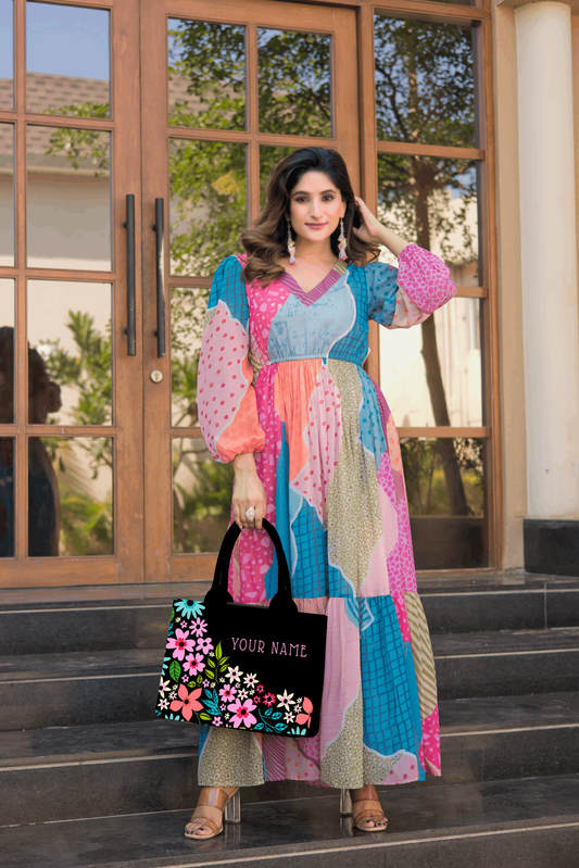 Customized embossed Flora Tote bag