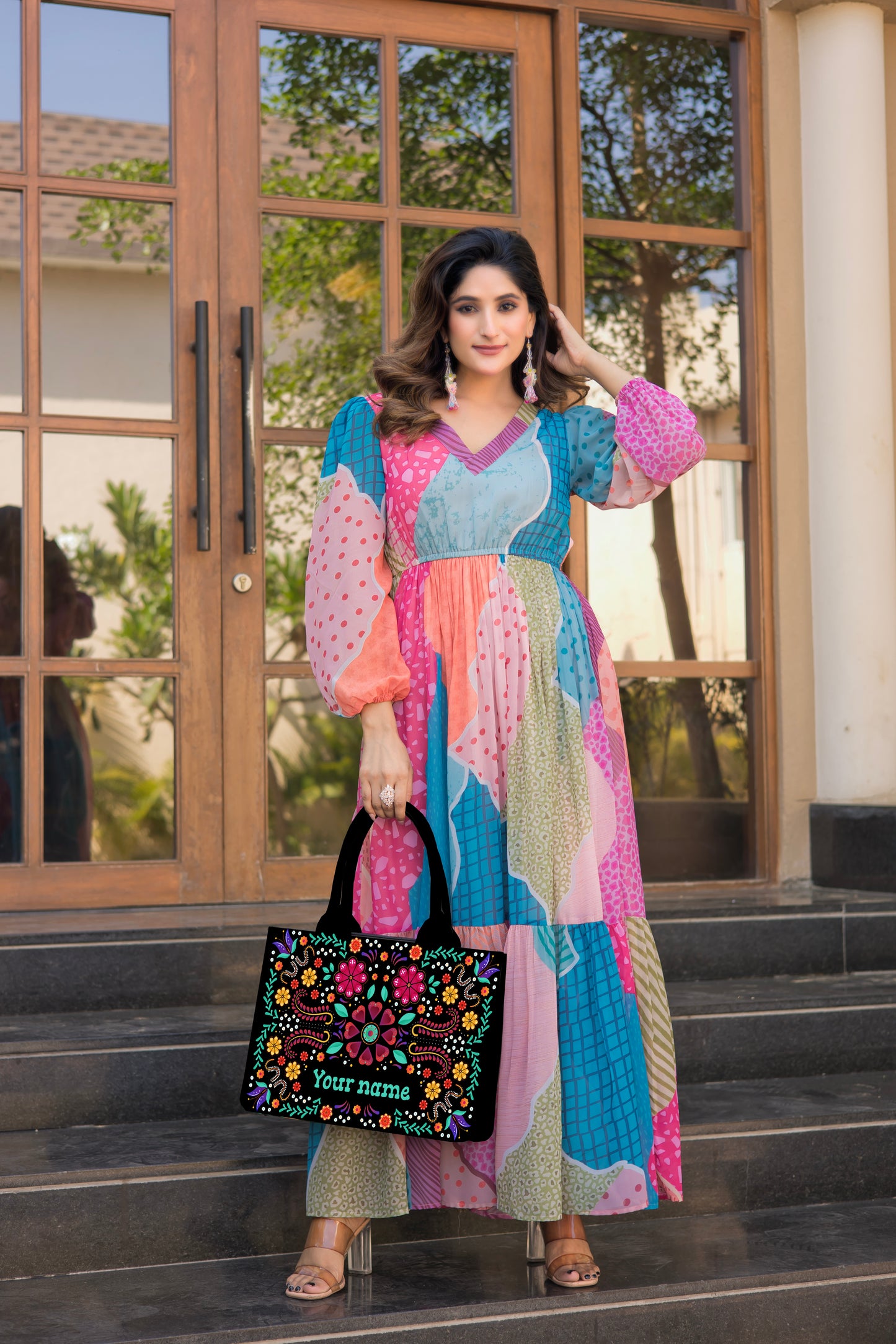 Floral Fiesta Custom Tote Bag