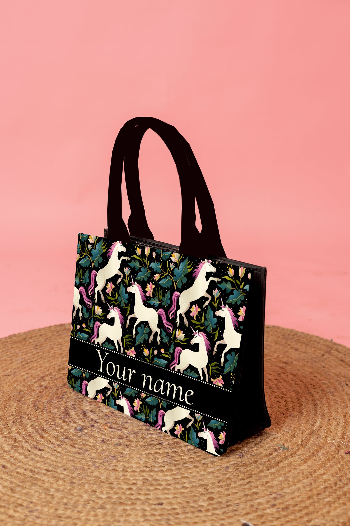 Customized Unicorn Jungle Tote Bag
