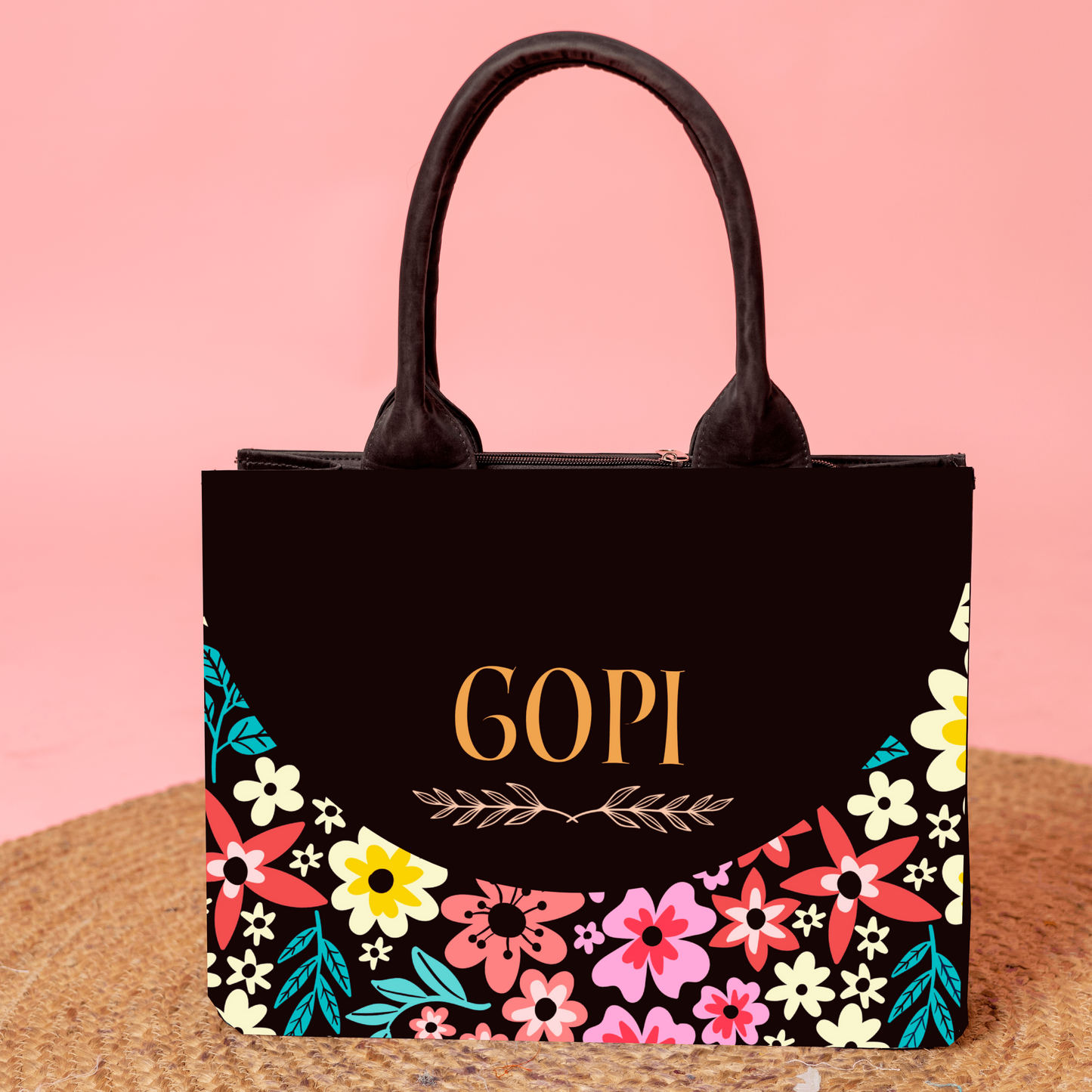 Customized embossed Flora Tote bag
