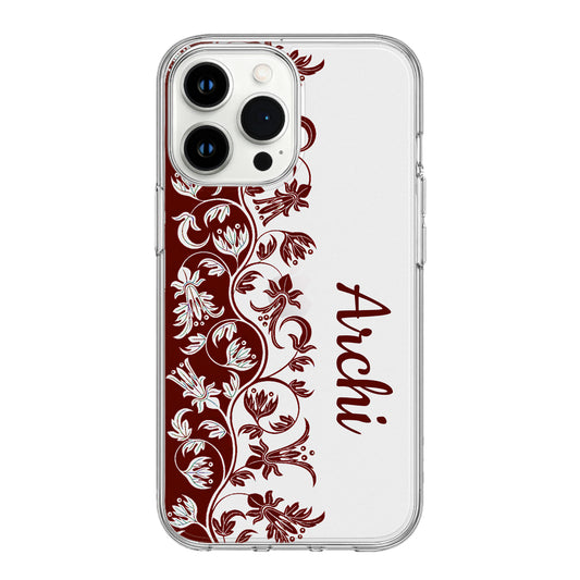 Vintage Maroon Bloom Clear Phone Case