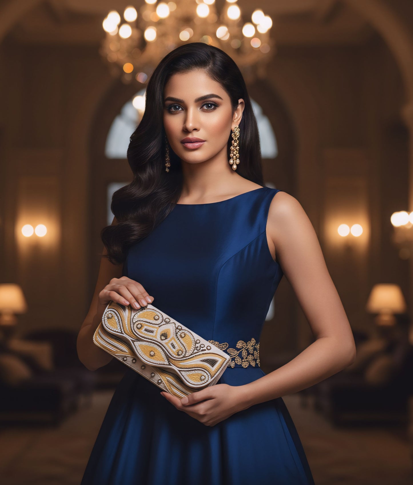 Pink Zari & Pearl Embroidered Clutch