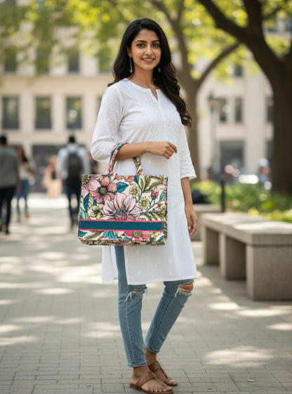 The Vintage Peony Tote Bag