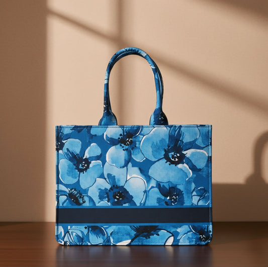 The Blue Watercolor Bloom Tote Bag