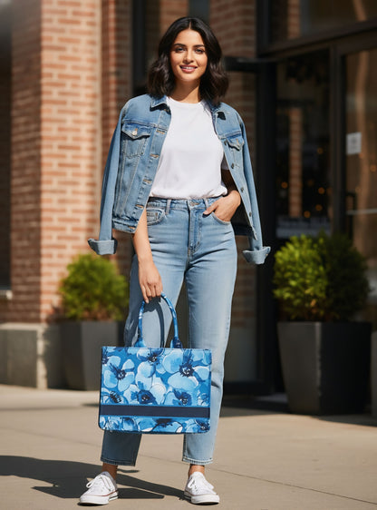 The Blue Watercolor Bloom Tote Bag