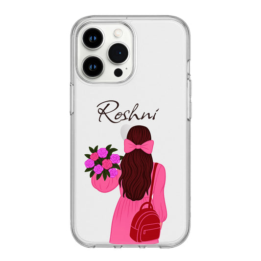 Pink Blossom Girl Clear Phone Case