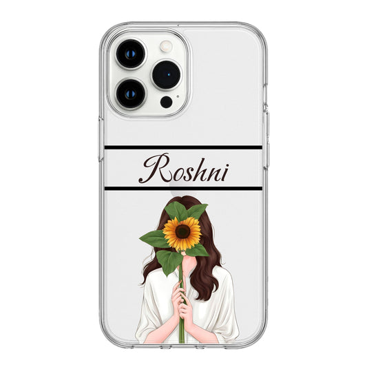 Sunflower Girl Aesthetic Clear Phone Case