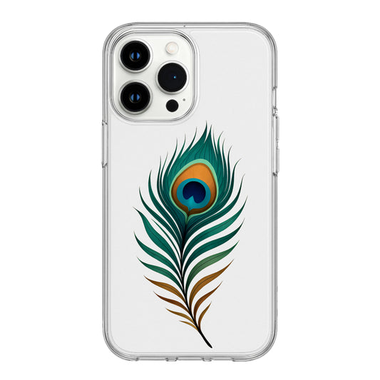 Divine Elegance: Peacock Feather Clear Phone Case
