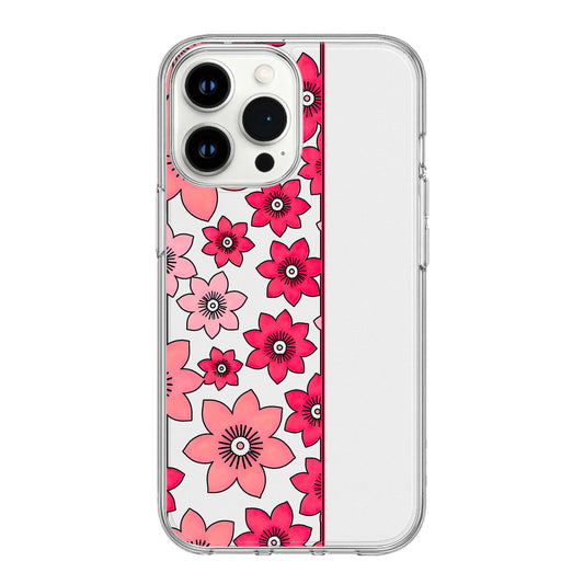 Blush Bloom Stripe Clear Phone Case