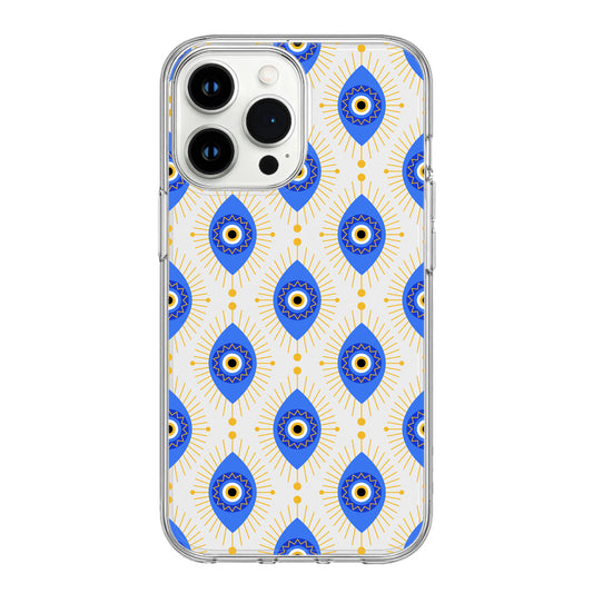 Elegant Blue Evil Eye Clear Phone Case | Protective & Stylish Pattern