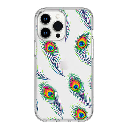 Vibrant Peacock Feather Clear Phone Case