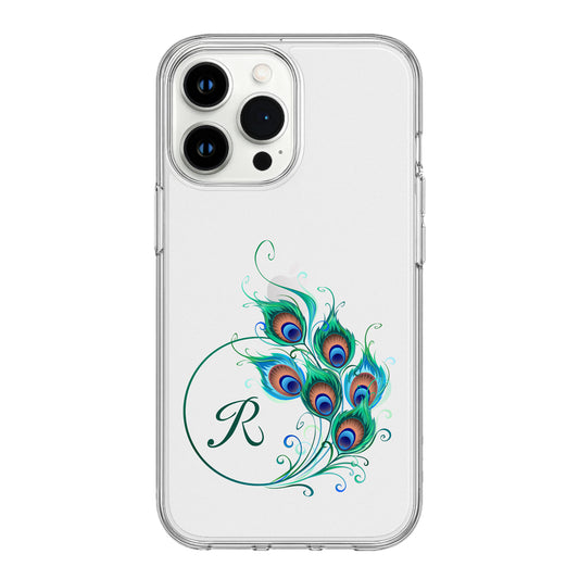 Personalized Peacock Feather Initial Phone Case – Letter R