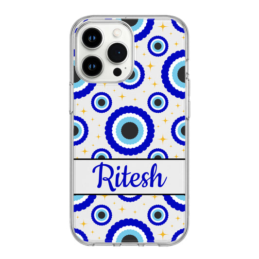 Custom Evil Eye Phone Case – Personalized Protection with Name (Ritesh)