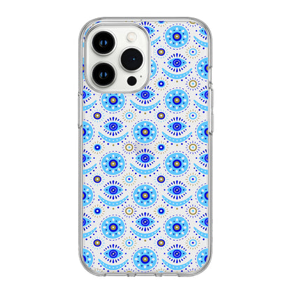 Boho Evil Eye Pattern Clear Phone Case – Minimal Mystic Edition