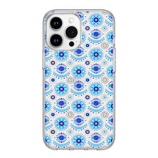 Boho Evil Eye Pattern Clear Phone Case – Minimal Mystic Edition