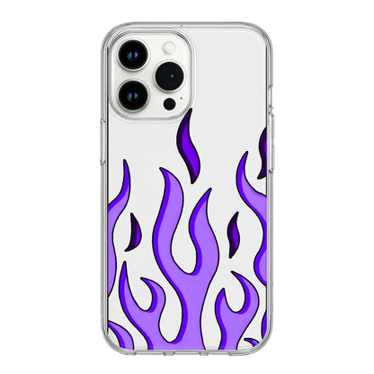 Violet Blaze: Neon Purple Flame Clear Phone Case