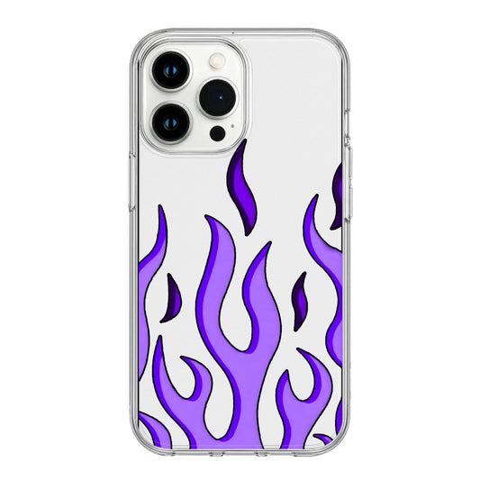 Violet Blaze: Neon Purple Flame Clear Phone Case