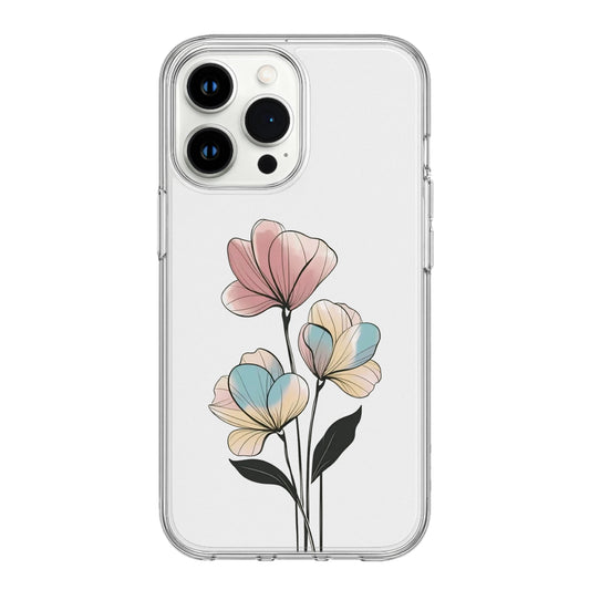 Pastel Bloom: Soft Gradient Floral Clear Phone Case